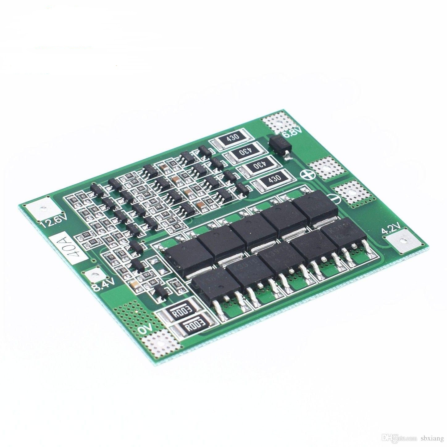 4s/40amp. pcb bms cargador bateria litio 18650 con balance 14.8v-16.8v