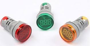 Voltimetro led amarillo de panel ac12-500v 