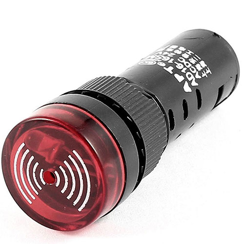 Ad16-16 indicador de alarma luz roja y zumbador dc24v d:16mm 
