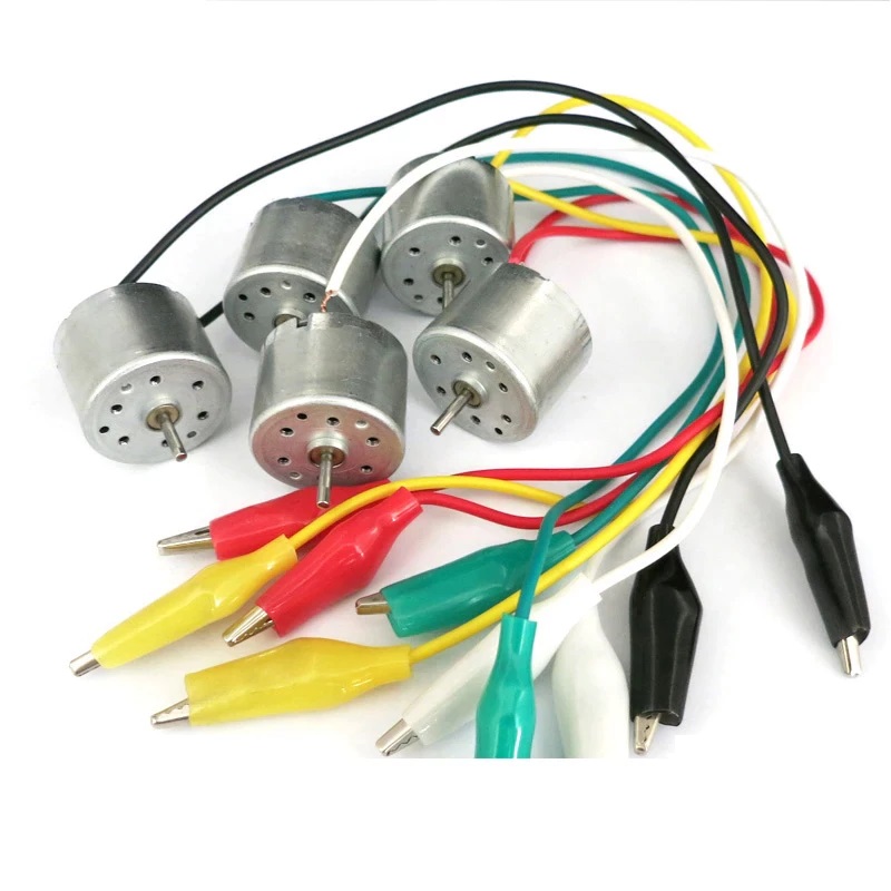 310 micro motor dc 1.5v-6v/ 4000rpm a 3vdc con pinzas de cocodrilo