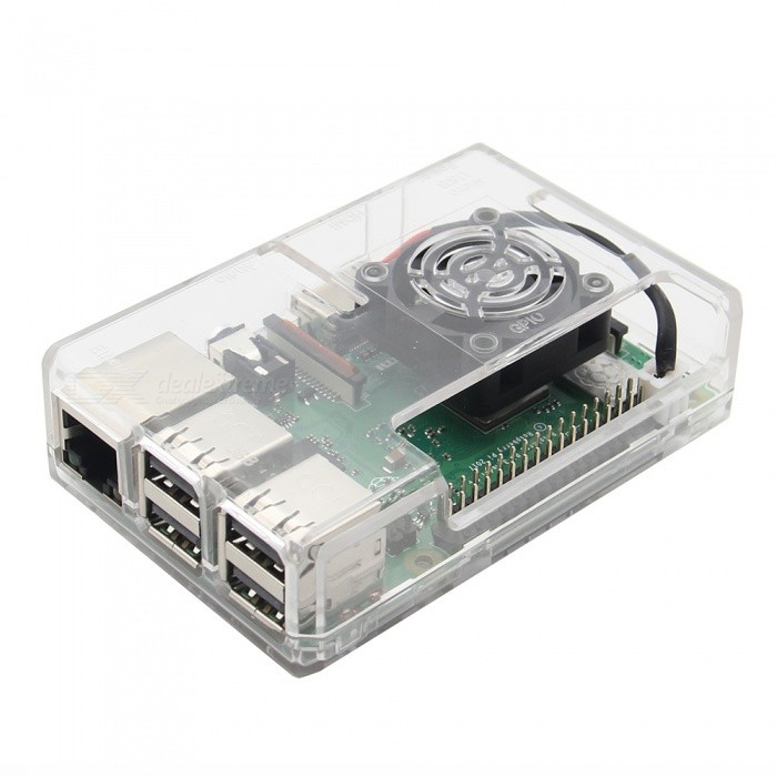Caja transparente pa raspberry pi 3 b/b+ (con ventilador) 