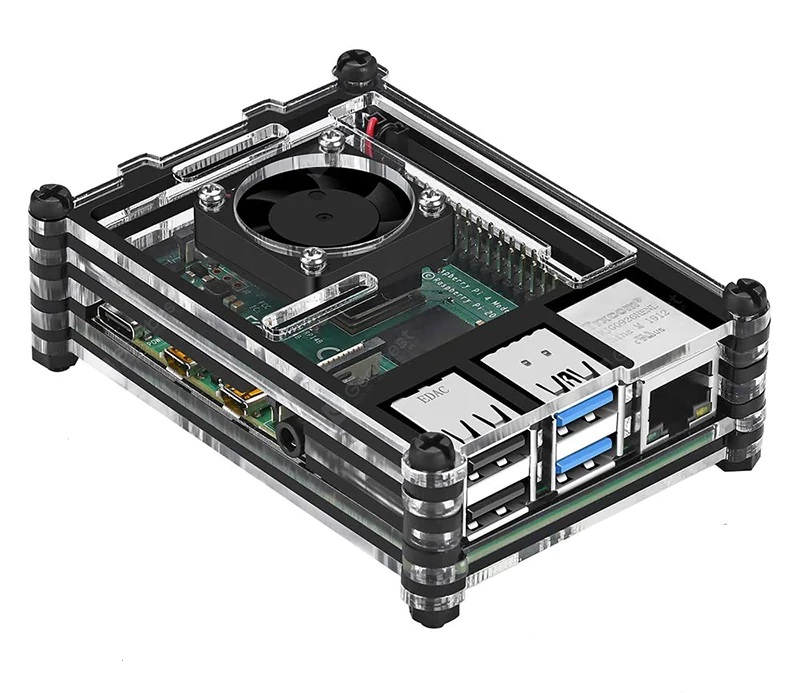 Carcasa acrilica transparente psra raspberry pi 4