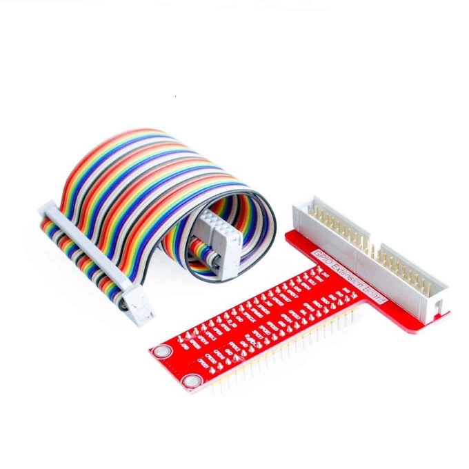 Gpio placa t de expansion con cable idc 40 vias raspberry pi 
