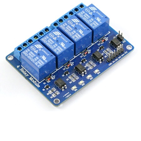 Modulo rele 5vdc de 4 canales para funduino/arduino
