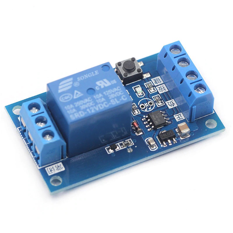 12vdc rele biestable 10a con pulsador de anclado ideal para modificacion en coches 