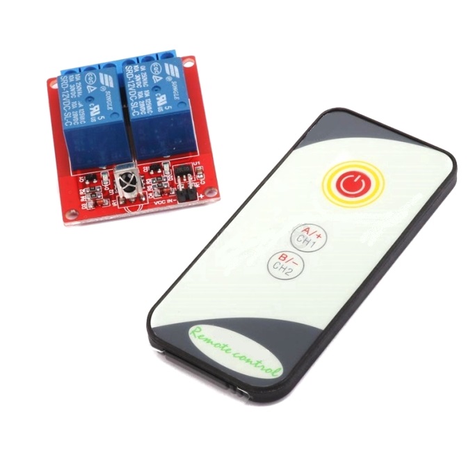 Modulo de 2 reles con mando a distancia ir dc12v 