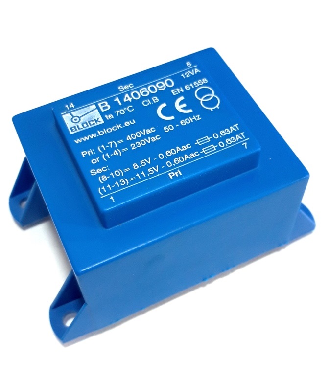 Transformador encapsulado 8.5+11.5v, 12va/ 230~400vac (b1406090) portal ts970