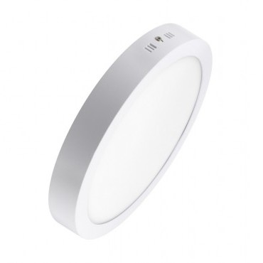 Downlight led superficie redondo 18w 1300lm 3000k, 120º  225x28mm aro blanco
