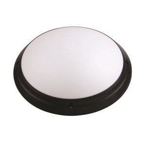 Plafon negro opal redondo ip65  e27 sin bombilla  275x99mm(aqua)