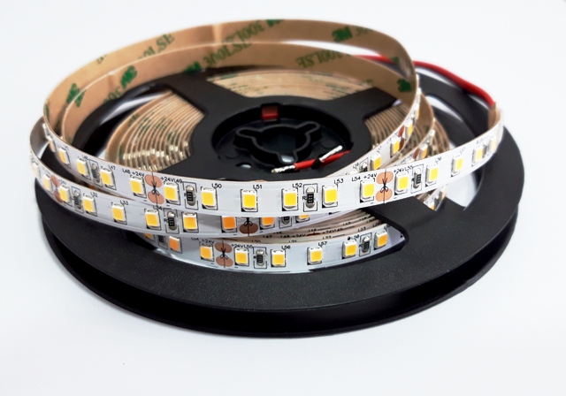 Smd2835 tira led 120led/mt,14w,  dc24v, ip20, 6000k 