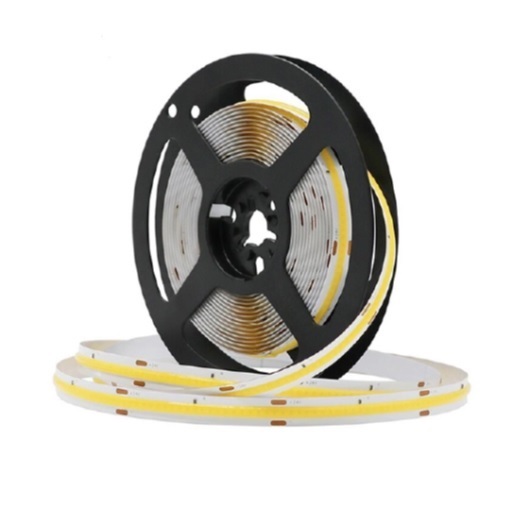 Cob tira led 480led/mt, 24vdc, 10w, 3000k, cri>90, ip20, pcb 8mm, blanco calido 