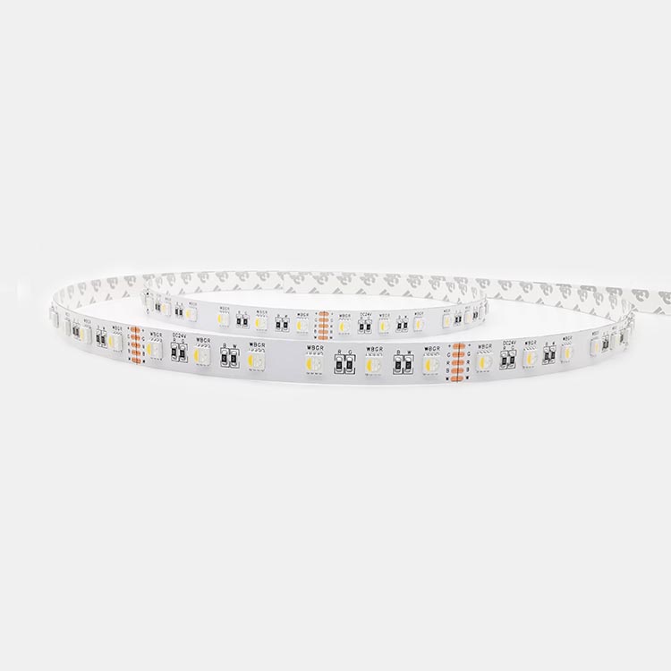 Smd5050 tira led rgb+ww (3000k) 60led/mt, dc24v, ip20 pcb:12mm 