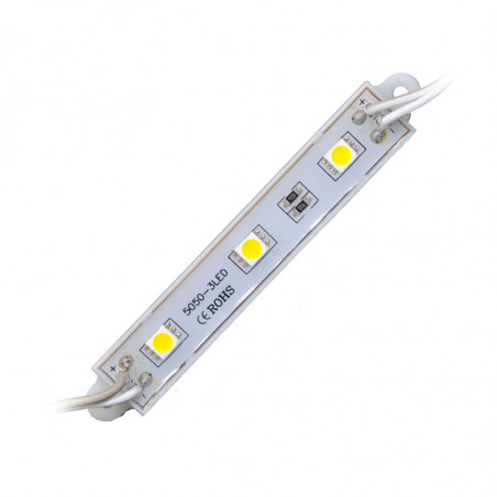 Smd5050 modulo 3 led 12v, 6000k, ip65, 0.72w, 78x15x5mm