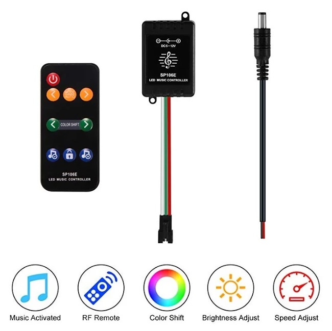 Sp106e controlador pixel led a ritmo musica 600 pixel