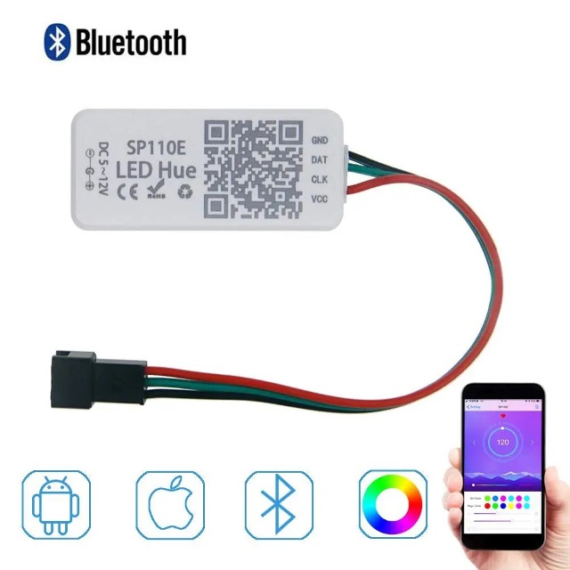 Sp110e led hue, controlador  bluetooth para pixel led ws2811/ws2812/ws2813