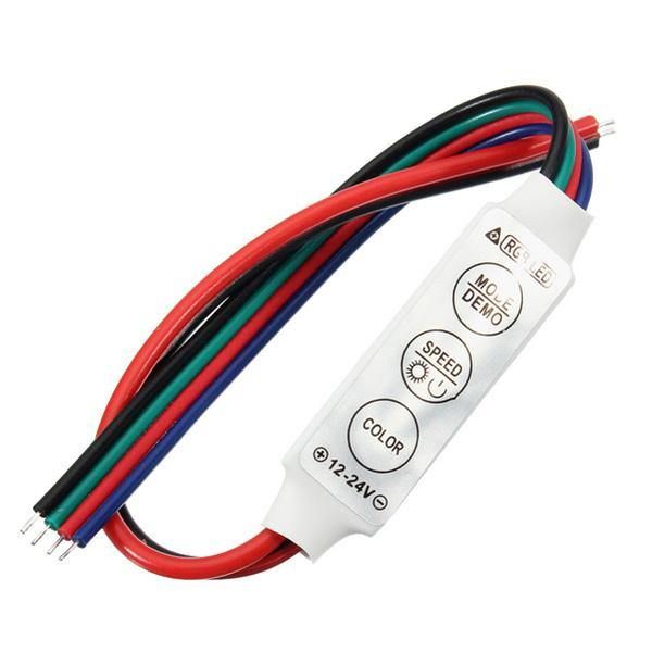 Controlador tira rgb 12~24vdc de 3 teclas
