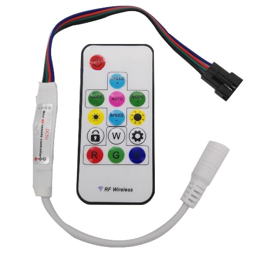 Controlador para tira inteligente 358 programas para chip ws2813b 5-24vdc