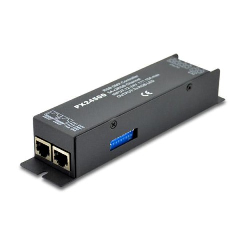 Px24500 controlador dmx512 3 canales 5a/canal 12-24vdc rj45 interface