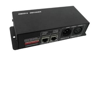 Dmx512 controlador rgb 3 canales dc:12-24v, 4a