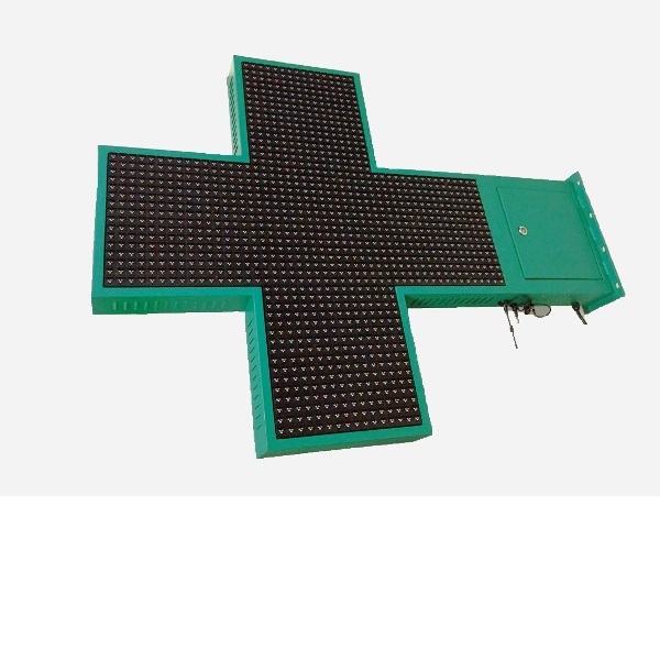 Cruz farmacia led 960x960mm wifi control color verde
