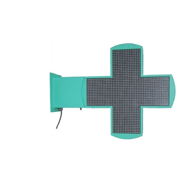 Cruz farmacia led 960x960mm wifi control color verde
