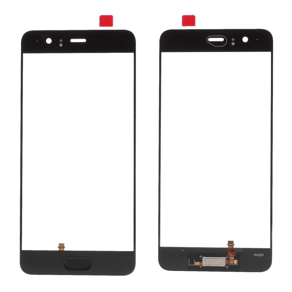 Huawei p10 plus - negro // lente de vidrio de pantalla frontal exterior oem con botón de huella digital