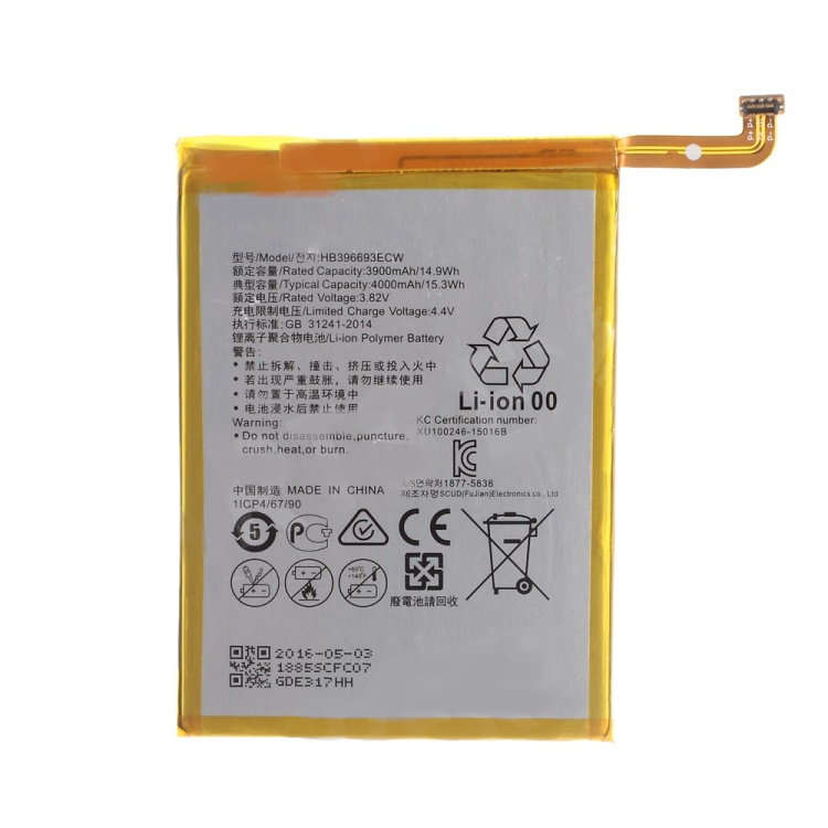 Huawei mate 8 // batería original de polímero de litio 4000 mah (hb396693ecw)
