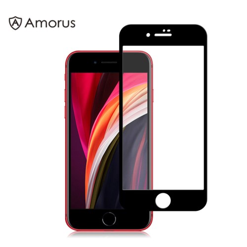 Iphone 7 / 8 / se (2da generación) - negro // protector de pantalla vidrio templado  amorus