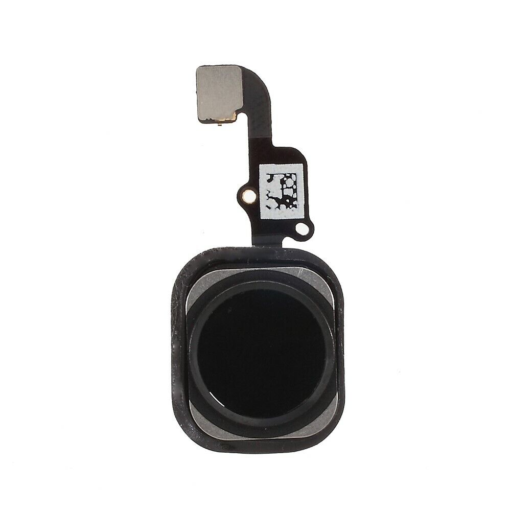 Iphone 6 / 6 plus - negro // tecla de inicio botón de huella dactilar con junta de anillo de goma