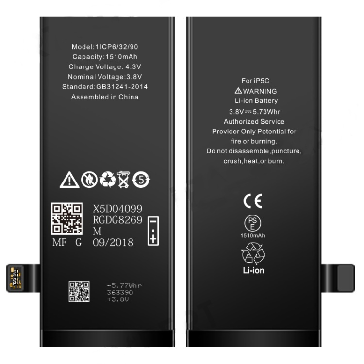 Iphone 5c // batería de iones de litio de 3,80 v y 1510 mah (sin logotipo)