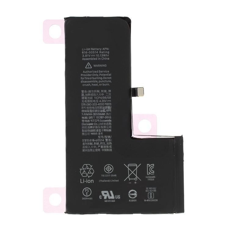 Iphone xs de 5.8 pulgadas // batería original de iones de litio 3.81v 2658mah con adhesivo