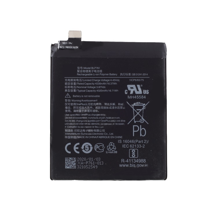 Oneplus 8 // batería de 3.87v 4230mah (codificación: blp761)