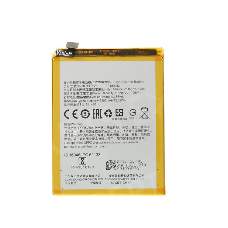 Oppo a73 //  batería original de polímero de litio 3115mah 3.85v blp631