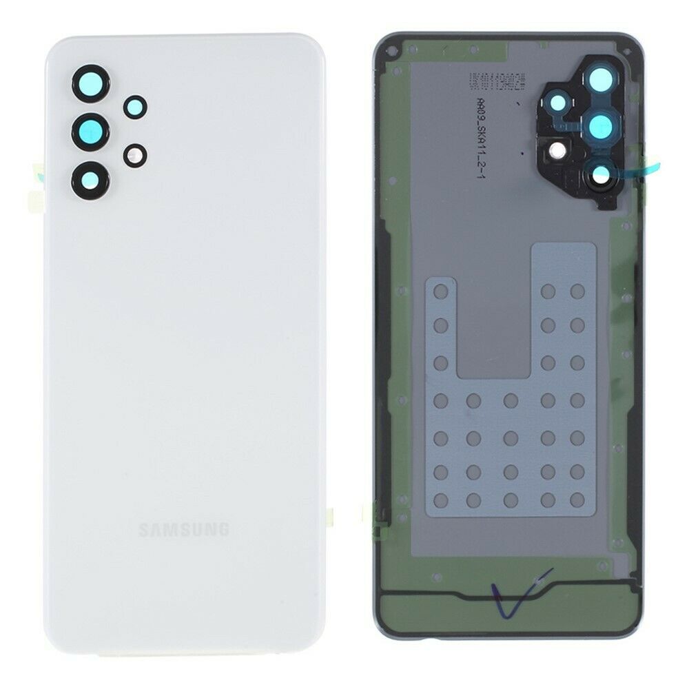 Samsung galaxy a32 5g a326 - blanco // carcasa de la batería oem con adhesivo y lente de la cámara trasera