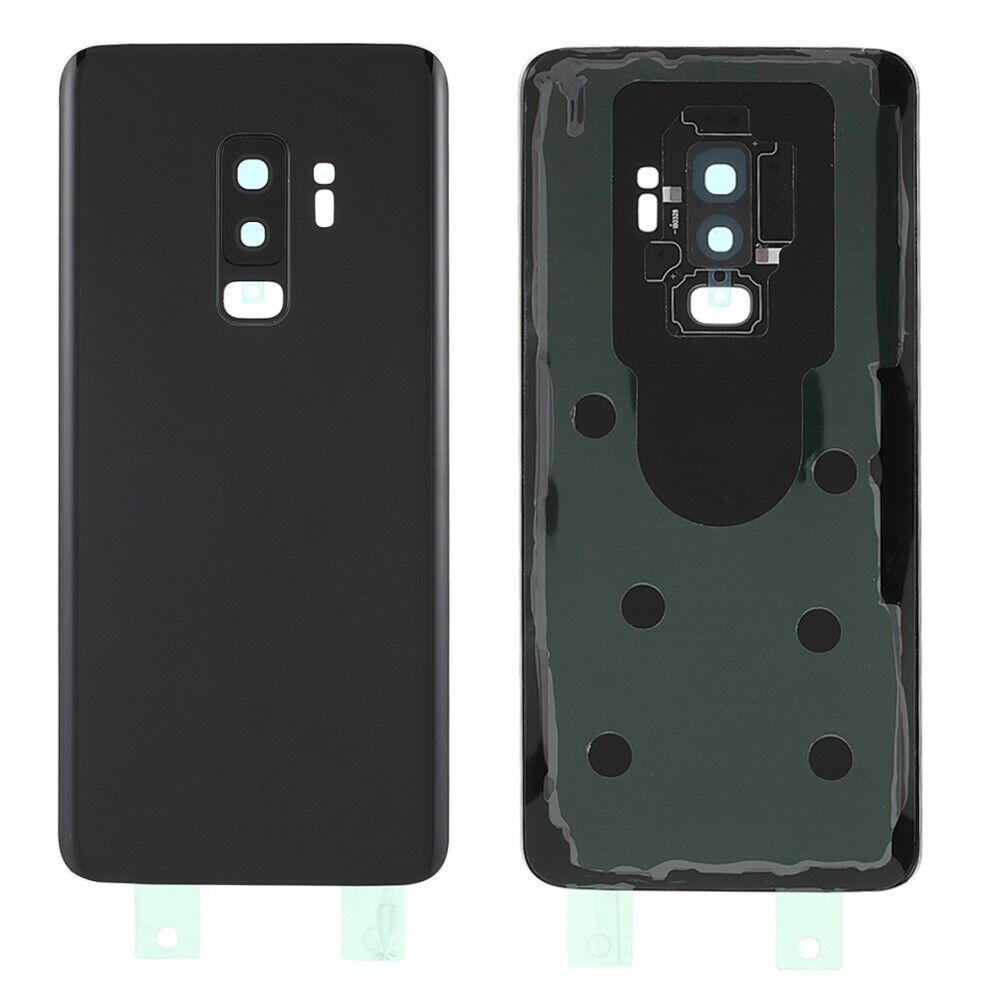 Samsung galaxy s9 + - negro // tapa trasera de la batería con lente del anillo de la cámara (sin logotipo)