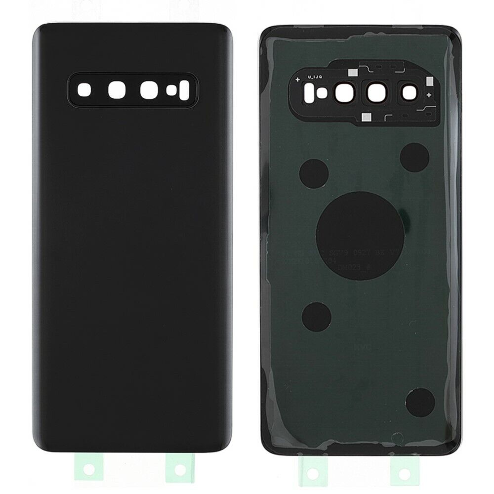 Samsung galaxy s10 - negro // tapa trasera de la batería con reemplazo de la lente del anillo de la cámara (sin logotipo)