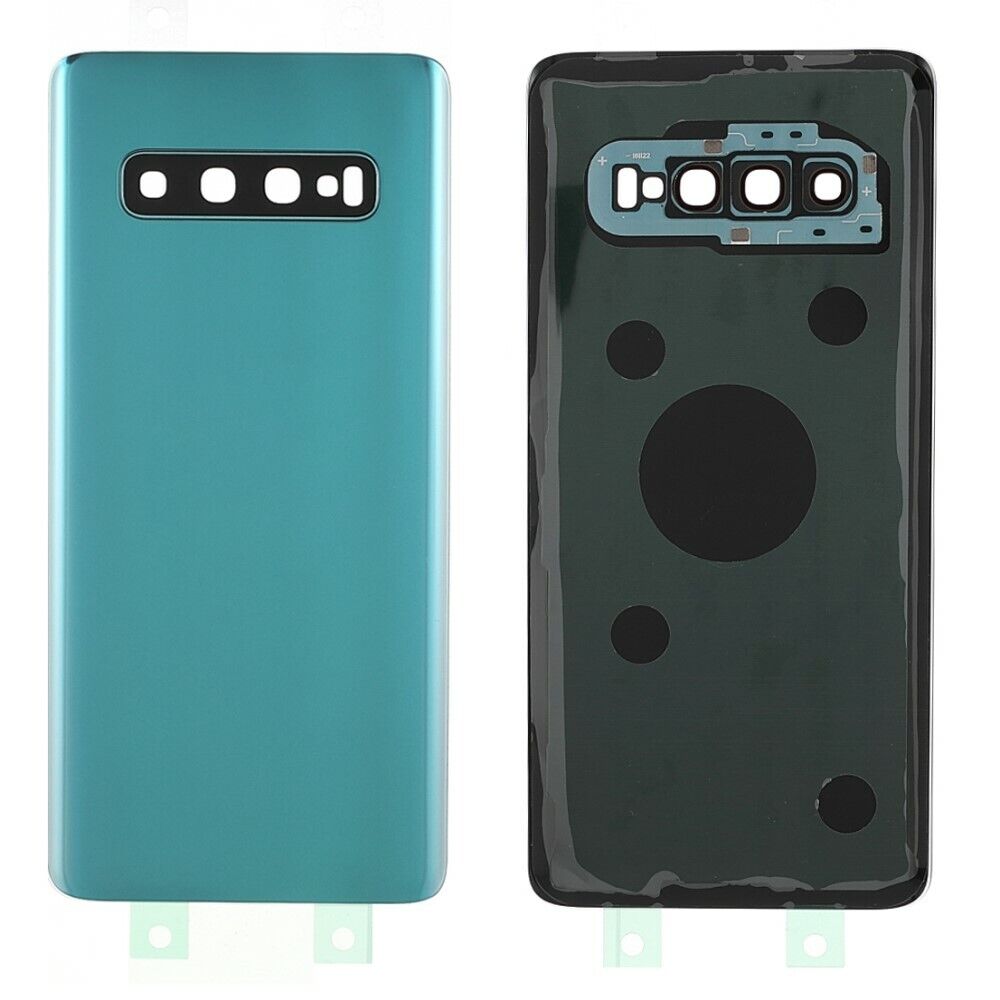 Samsung galaxy s10 - verde // tapa trasera de la batería con reemplazo de la lente del anillo de la cámara (sin logotipo)