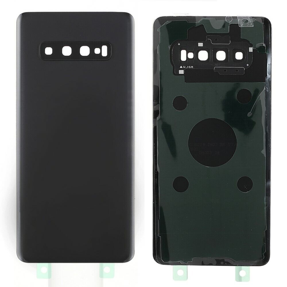 Samsung galaxy s10 plus - negro // tapa trasera de la batería con reemplazo de la cámara (sin logotipo)
