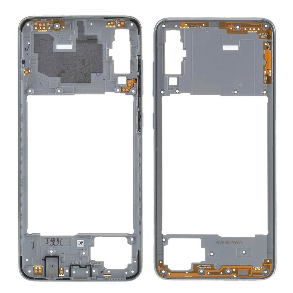 Samsung galaxy a70 sm-a705f - gris // marco de placa intermedia original (plástico) (sin logotipo)