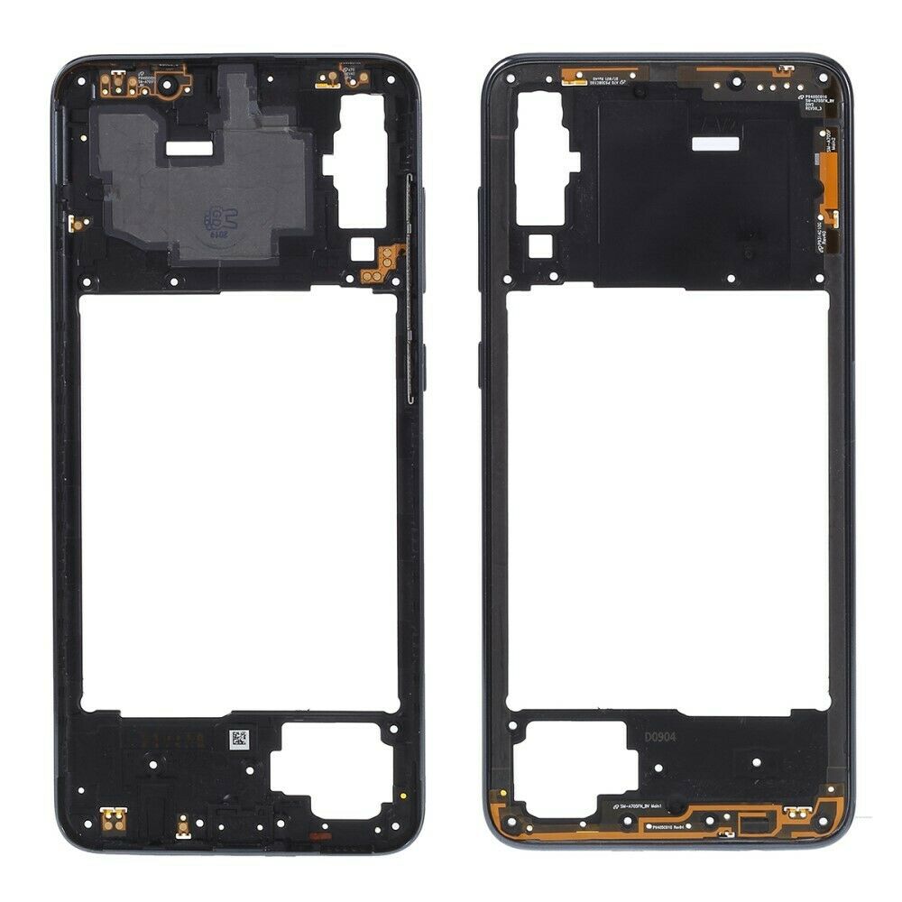 Samsung galaxy a70 sm-a705f - negro // marco de placa intermedia original (plástico) (sin logotipo)