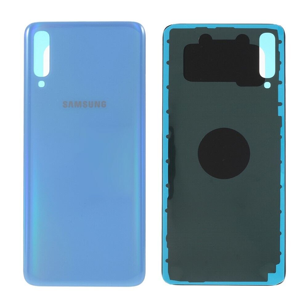 Samsung galaxy a70 sm-a705 - azul // cubierta de la carcasa de la batería original con adhesivo
