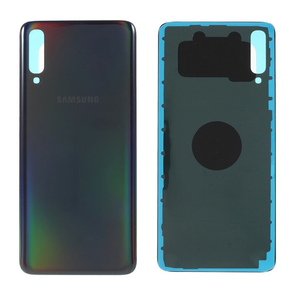 Samsung galaxy a70 sm-a705 - negro // cubierta de la carcasa de la batería original con adhesivo