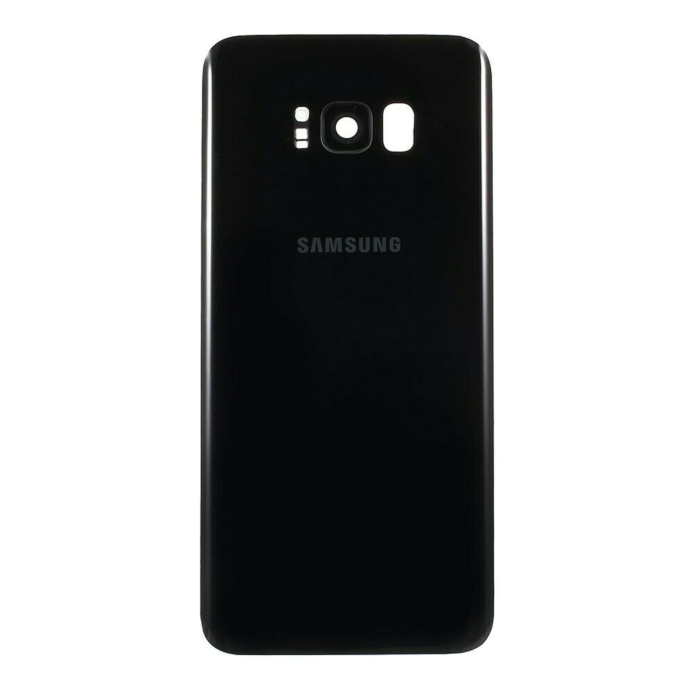 Samsung galaxy s8 plus g955 - negro // (original) carcasa de batería original con etiqueta adhesiva + adhesivo impermeable + cubierta de anillo de lente de cámara