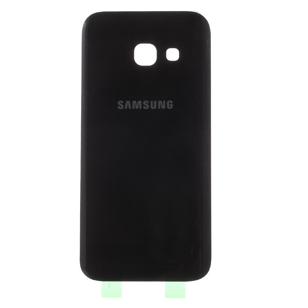 Samsung galaxy a3 (2017) a320 - negro // cubierta de la batería original con etiqueta adhesiva