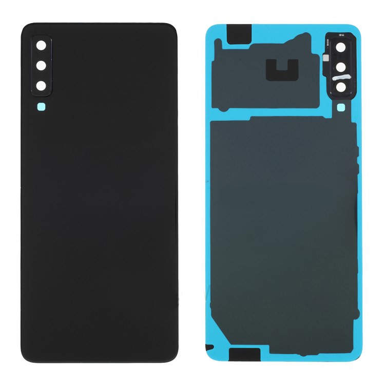 Samsung galaxy a7 (2018) a750 - negro // tapa trasera de la batería con parte de la lente de la cámara