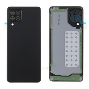 Samsung galaxy a22 4g (versión eu) a225 - negro // carcasa de batería original con etiqueta adhesiva + lente de cámara
