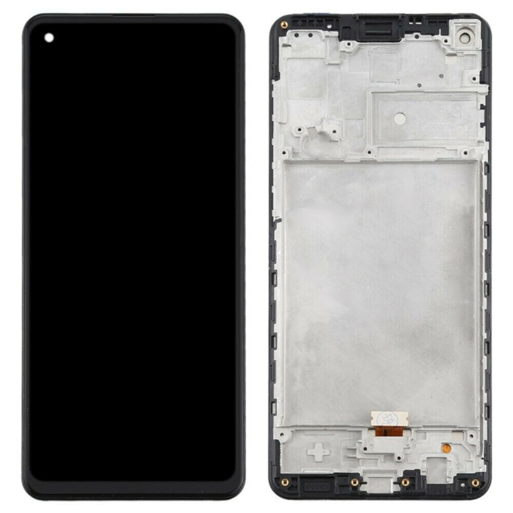 Samsung galaxy a21s sm-a217 - negro // pantalla lcd y digitalizador de grado c + pieza de reparación de marco