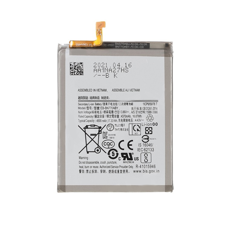 Samsung galaxy note10 lite // batería de 4.43v 4370mah (codificación: eb-bn770aby)