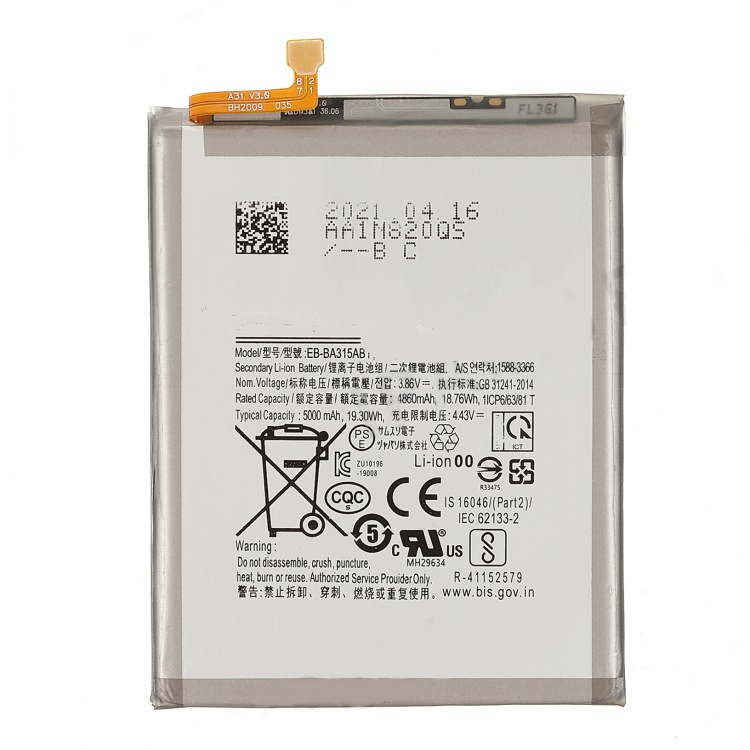 Samsung galaxy a31 2020 // batería de 3.85v 4860mah (codificación: eb-ba315aby) (sin logotipo)