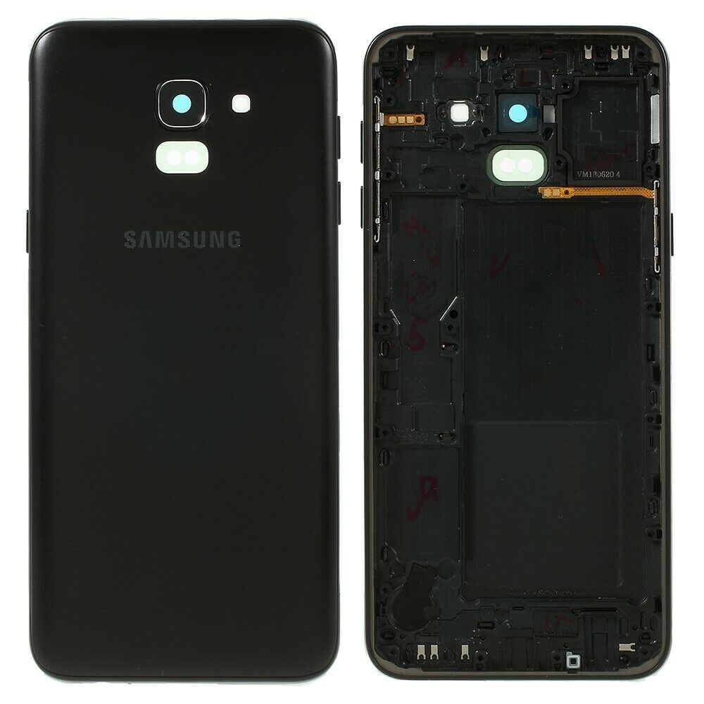 Samsung galaxy j6 (2018) j600 - negro // carcasa trasera original + marco de la placa central